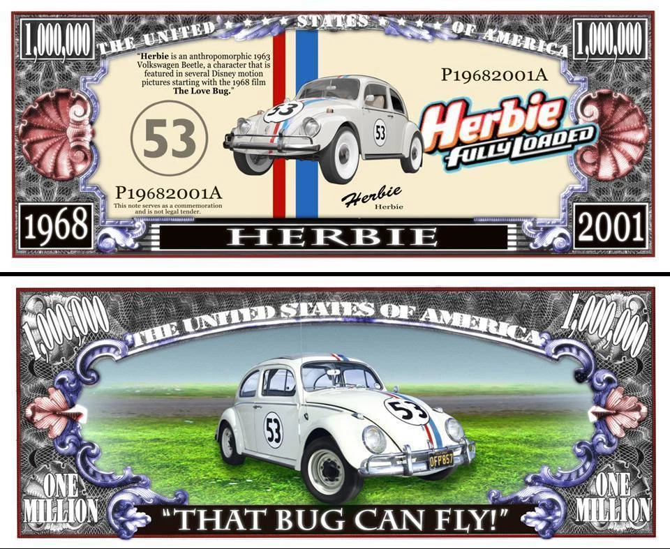 La COCCINELLE BILLET de collection 1 MILLION DOLLARS ! CHOUPETTE Herbie Love Bug