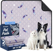 Washable Pee Pads for Dogs, 2Pack Reusable Puppy Pads, Super Absorbent  Leakpro