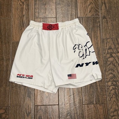 Rudis Mens Team Wrestling Shorts White Graphic Size. XL