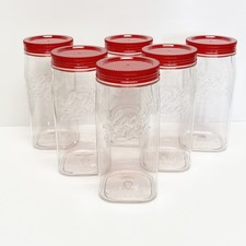 LocknLock 4-Cup Twist Lid Mason Jars Set of 6 K315584 RED