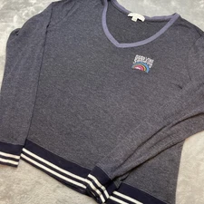 Spiritual Gangster Sweater Womens L Heather Blue Good Vibes Society V Neck