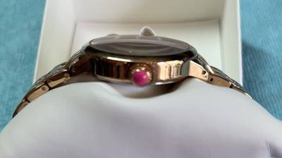 Betsey Johnson Gold-tone Watch with Pink-Flower Cactus Dial Betsey Johnson | Accessories | Betsey Johnson White Floral  main image 4