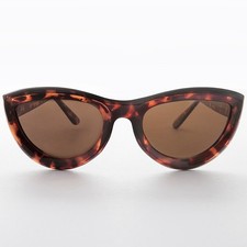 Brown Oversized Mod Cat Eye Chunky Sunglasses Brown Lens - Big Momma