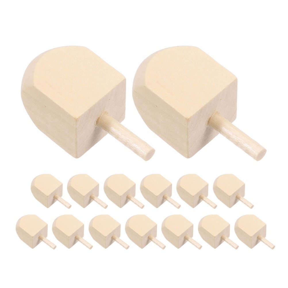  15pcs Blank Wood Hanukkah Dreidels - Unfinished Wooden Spinning Tops For Diy