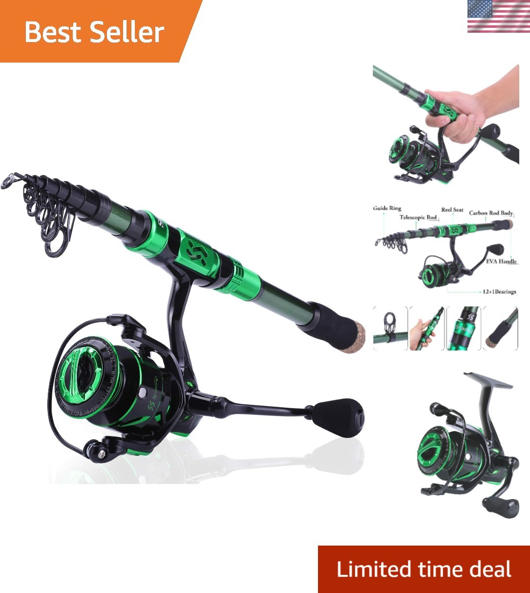 Spinning Fishing Rod and Reel Combo - Ideal Gift for Fishing