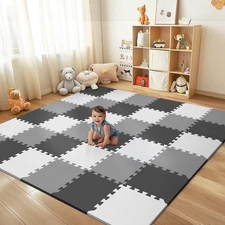 36Pcs Baby Play Mat for Floor, Foam Floor Tiles for Kids with Interlocking, S...