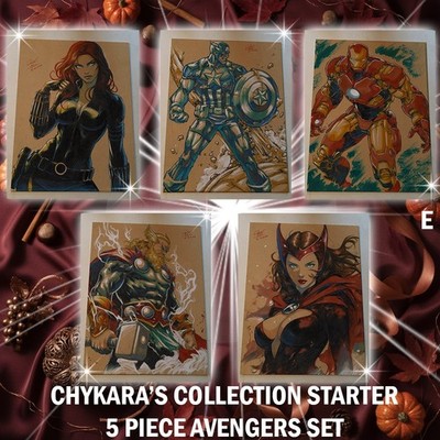 5PC SET Avengers Theme Special Artist Edition Prints 8.5x11 Signed by Keyeske