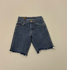 Vintage Lee Riders Cutoff Denim Shorts Dark Wash Talon Zip USA Sanforized Size 9