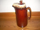 Vintage HULL Pottery Coffee Pot Carafe & Lid Oven Proof 11.5” USA.