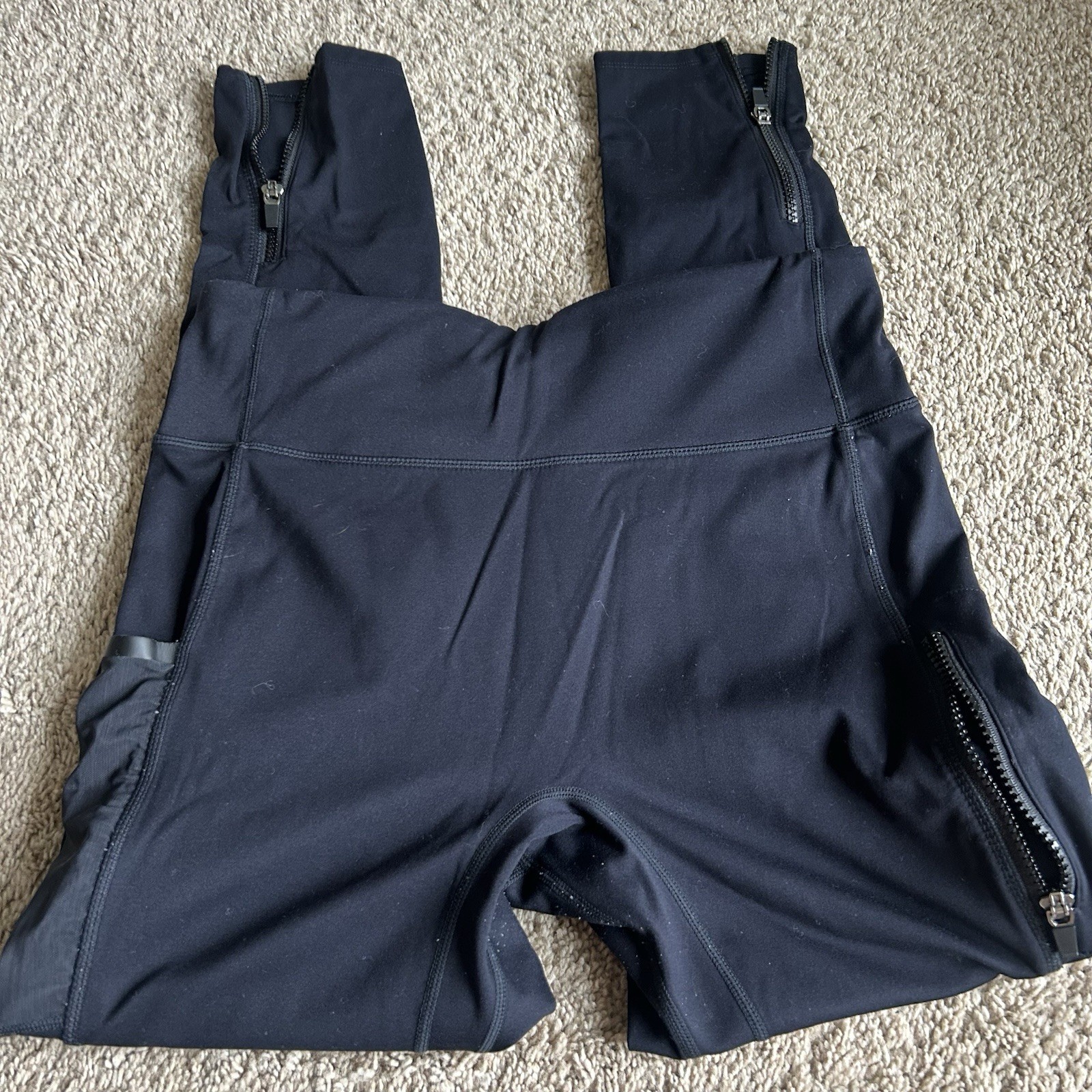 Fabletics Women’s Motion 365 Ankle Zip Black Leggings With Pockets - Med