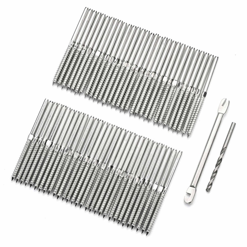 Yessources 1/8 Cable Railing Right and Left Handed Thread Swage Lag Screw 60PCS