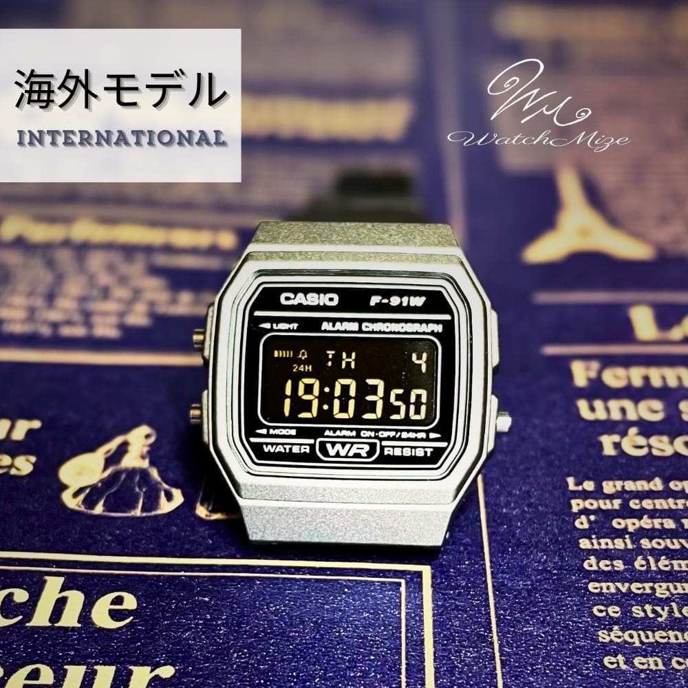 Casio F-91WM-1B Unused Inverted LCD Oversas Custo… - image 1