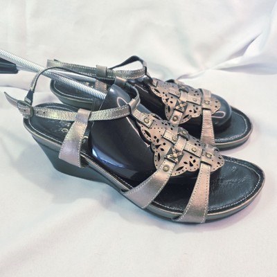 Rieker Sandals Antistress Strappy Slingback Wedge Metallic Bronze Copper Size 41