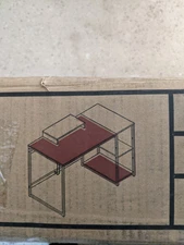 Nost & Host Office Desk Workstation with Storage Shelves, Rustic Brown(Open Box)