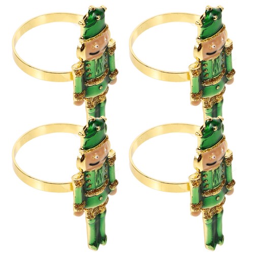  4pcs Nutcracker Napkin Rings Holiday Parties Napkin Rings Christmas Nutcracker - Zdjęcie 4 z 17