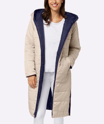 Damen Mantel Wendemantel Wintermantel Winterjacke marine beige Gr. 48 NEU