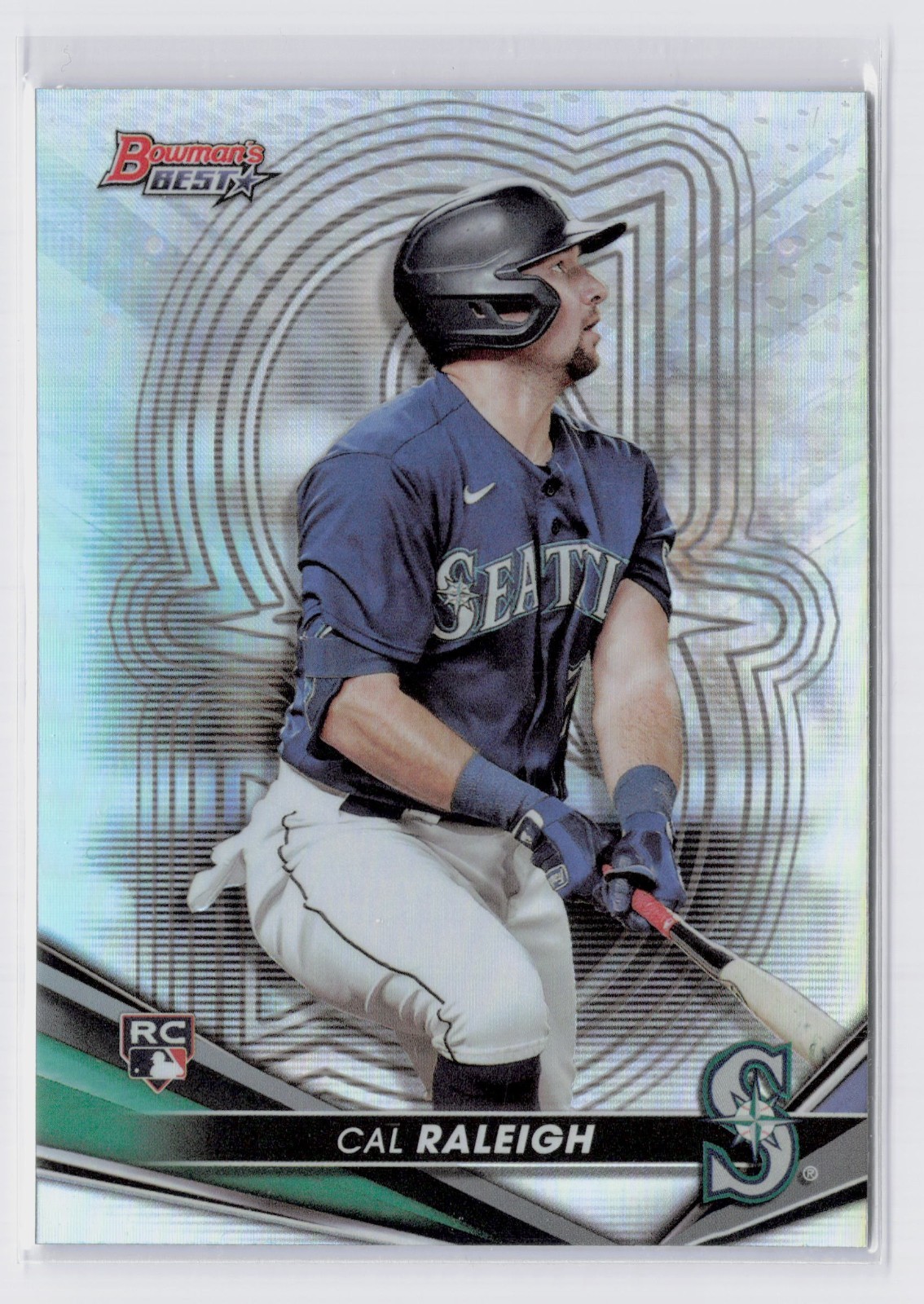 2022 Bowman's Best Cal Raleigh Rookie #6 Refractor Seattle Mariners