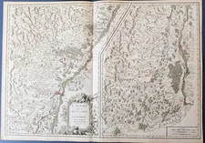 1754 Robert de Vaugondy Map L’Alsace (Haute & Basse, Sundgau) France Hand Color