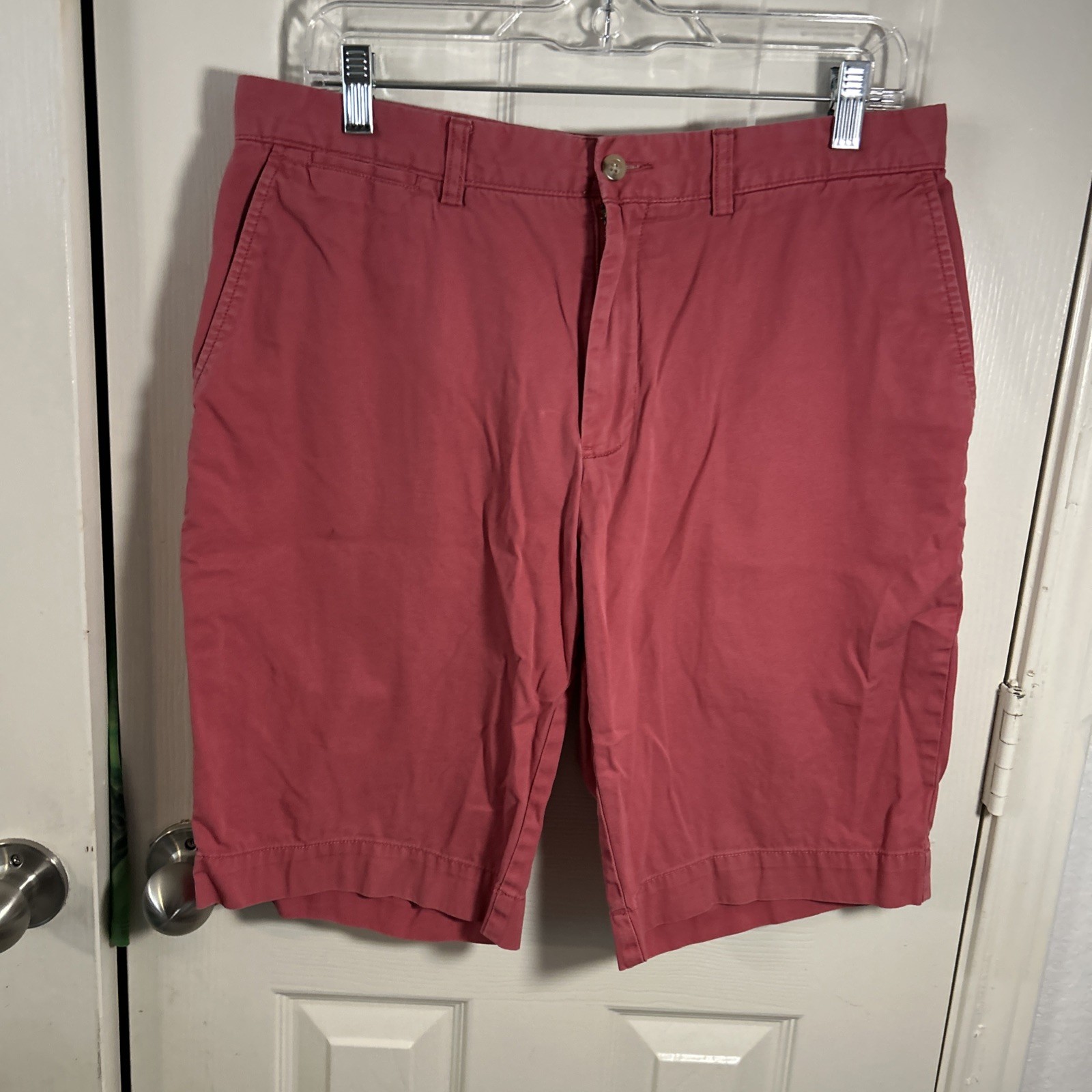 Vintage Polo Ralph Lauren Mens Chino Khaki Shorts Size 33 Pink 100% Cotton