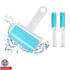 Sticky Lint Roller 3 Pack, Reusable Washable Lint Roller Pet Hair Remover Inc...