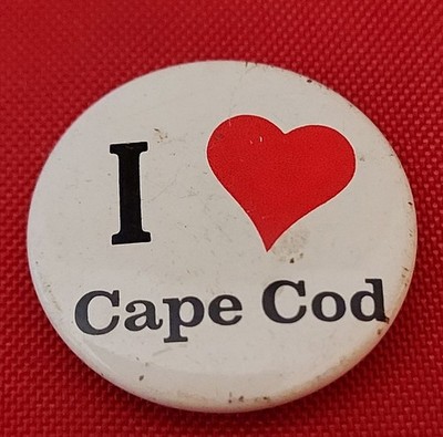 Vintage Souvenir I Love [Heart] Cape Cod Button / Lapel Pin - Massachusetts