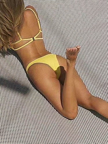 2025 new solid color sports vest sexy swimsuit triangle bikini - Picture 15 of 31