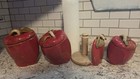 Vintage Inspired Ceramic Apple Canister Set Retro Farmhouse Drip Glaze Decor — photo 2
