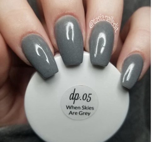 Sparkle & co Nail Dip Powder Where Skies are Grey Solid Gray