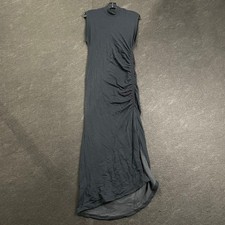 DAILY PRACTICE Mock-Neck Ruched Midi Dress Women's Size S Black 