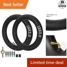 16x3.0 Inner Tube 2 Pack for E-Bikes Electric Scooters 45 Angled Schrader Valve