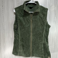 Woolrich Kinsdale Full Zip Wide Wale Corduroy Vest Green Women s M Cabin Granola