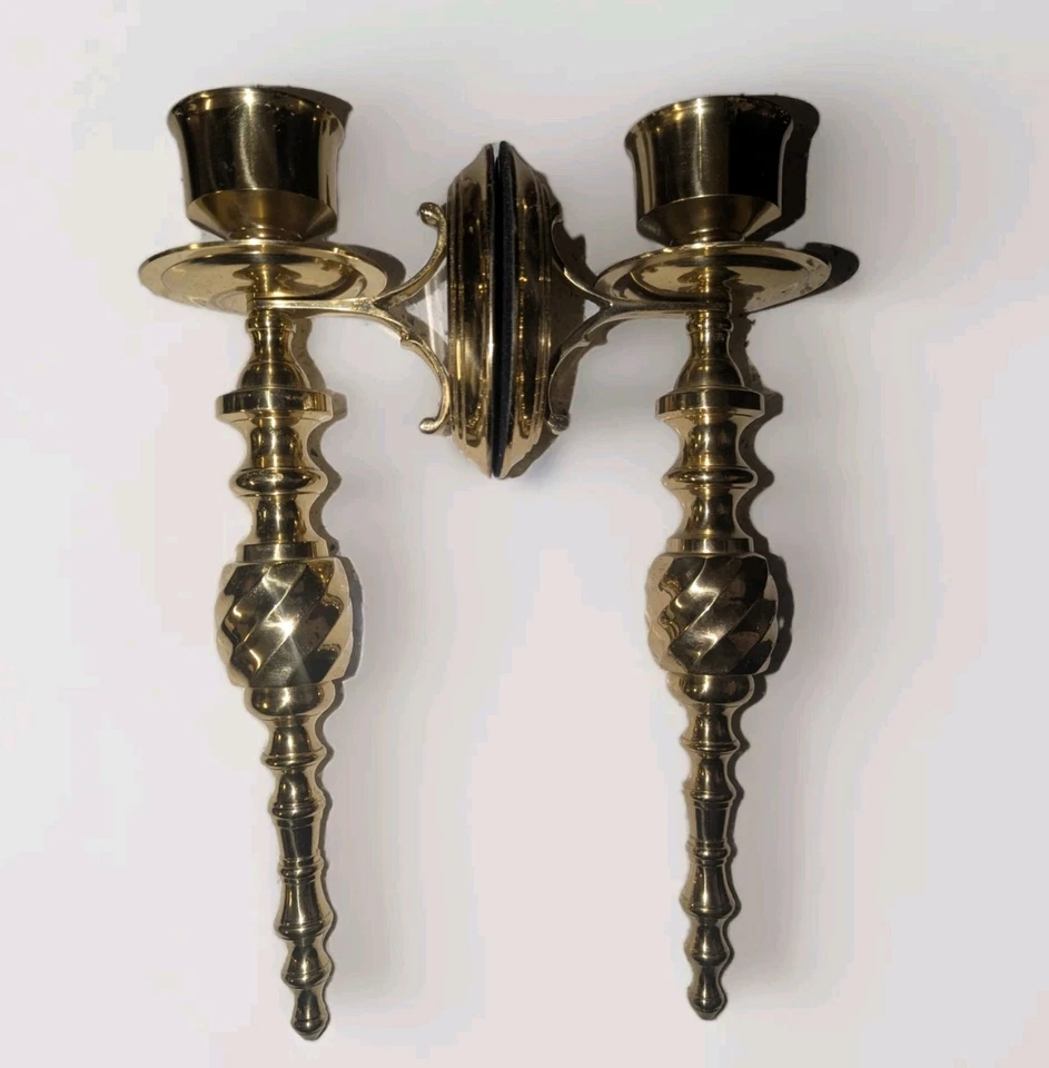 Aplique de pared de latón macizo estilo mediados de siglo GATCO vintage Foto 4 de 4