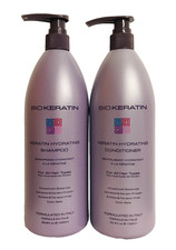 Bio Keratin Hydrating Shampoo  Conditioner with Botanical Extract 33.8 oz Each