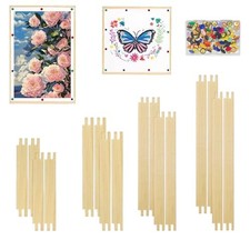 8 Sets Stretcher Bars for Needlework,16 PCS 4 Sizes 8, 10, 12, 14 natural-8set