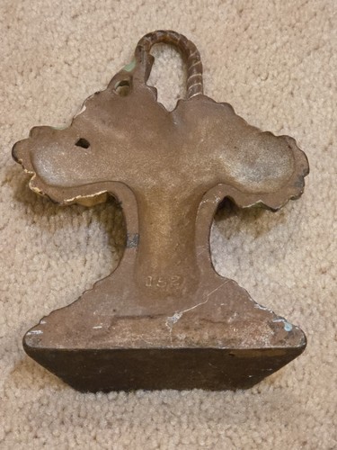 Antique HUBLEY CAST IRON DOOR STOP BASKET OF FLOWERS 152 - Picture 7 of 9