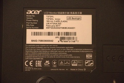 Acer T272HL Touch Screen Monitor - Black for sale online | eBay