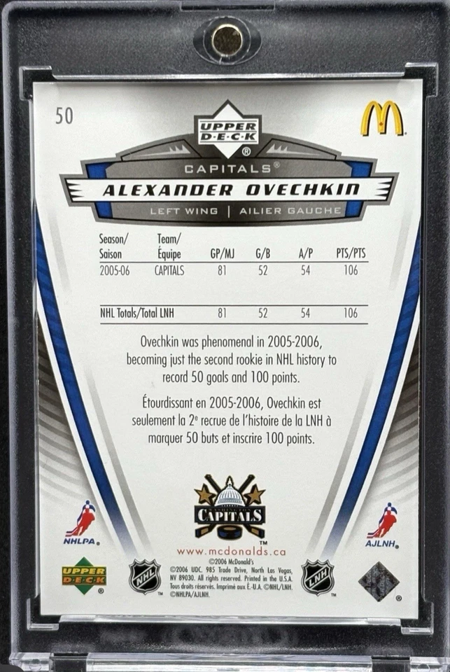 Alex Ovechkin RARE ROOKIE HOLO FOIL REFRACTOR INVESTMENT CARD  CAPITALS MVP - Image 2 of 4
