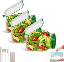 Portable Salad Container Leakproof Dressing Cup Fresh Meal Prep Lunch Jar Travel
