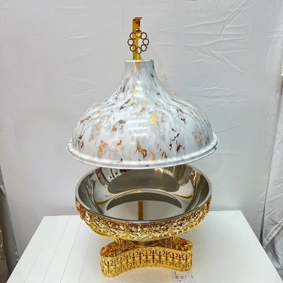 8L Chafing Dish Marmor Design Buffet Speisenwärmer Servierschale Gastronomie Küche
