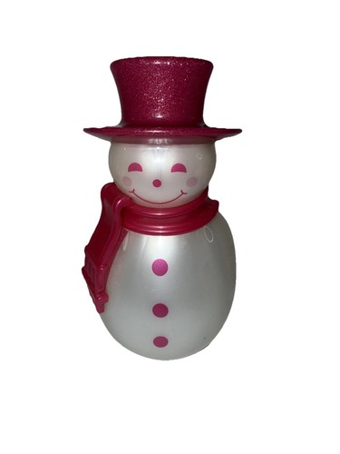 Vintage Bath & Body Works Plug In Pink Snowman Christmas W/ 2 Matching Car Clips - Picture 2 of 9