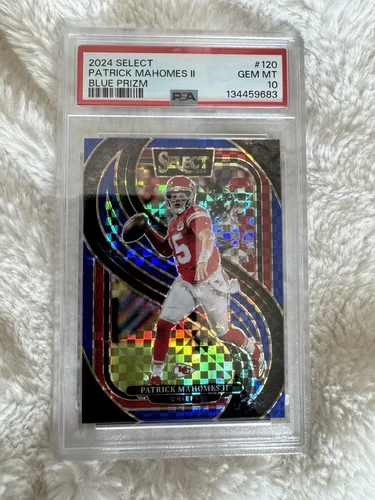 2024 Select Patrick Mahomes Blue Checker Prizm /175 PSA 10 JERSEY NUMBER chiefs