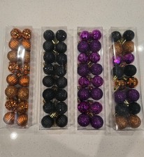 Holiday Ornaments Mini 1.18" Glitter 16 CT. Balls Orange, Purple, or Black