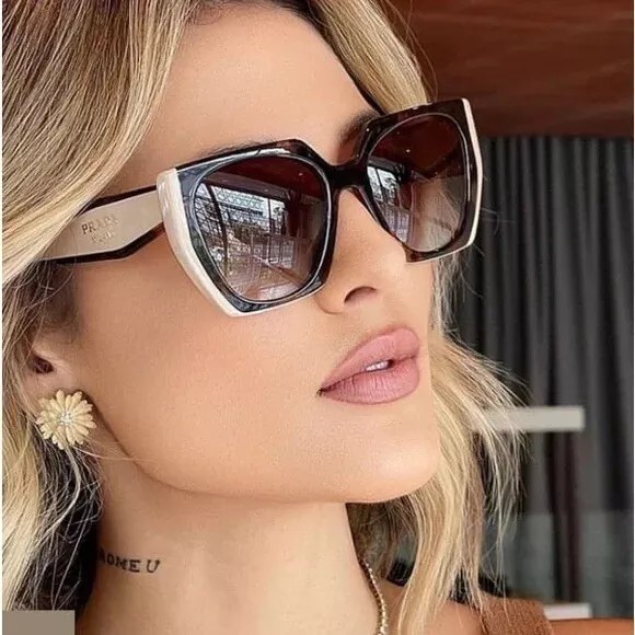 PRADA PR 15WS Women's Sunglasses 01R0A6 Tortoise Caramel Powder Brown Grad w/Box
