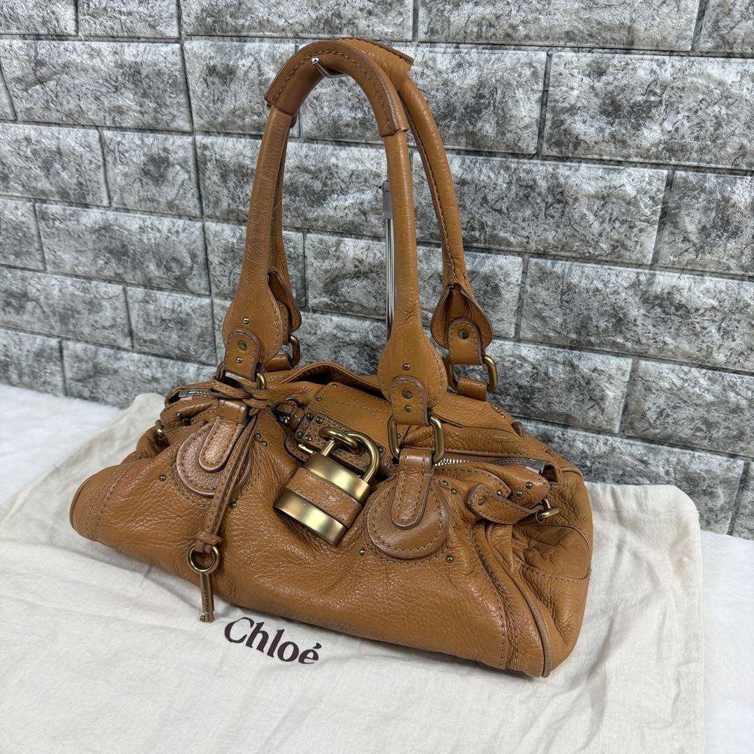 Chloe Mini Paddington Camel Leather Handbag Padlock Satchel Bag