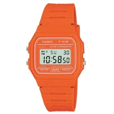 BRAND New Casio Watch F-91WC-4A2 Unisex Retro Collection Digital-Orange