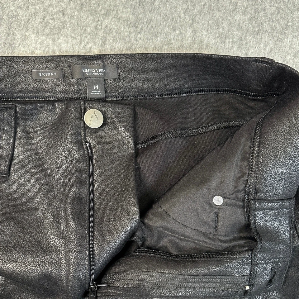 Simply Vera Wang Ponte Pants Women M Black Slim Fit High Rise Skinny Office Work - Image 4 of 4