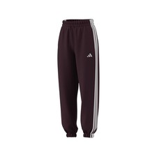 adidas Essentials 3Stripes Fleece Loose Pants Womens Red Casual Athletic Bottoms
