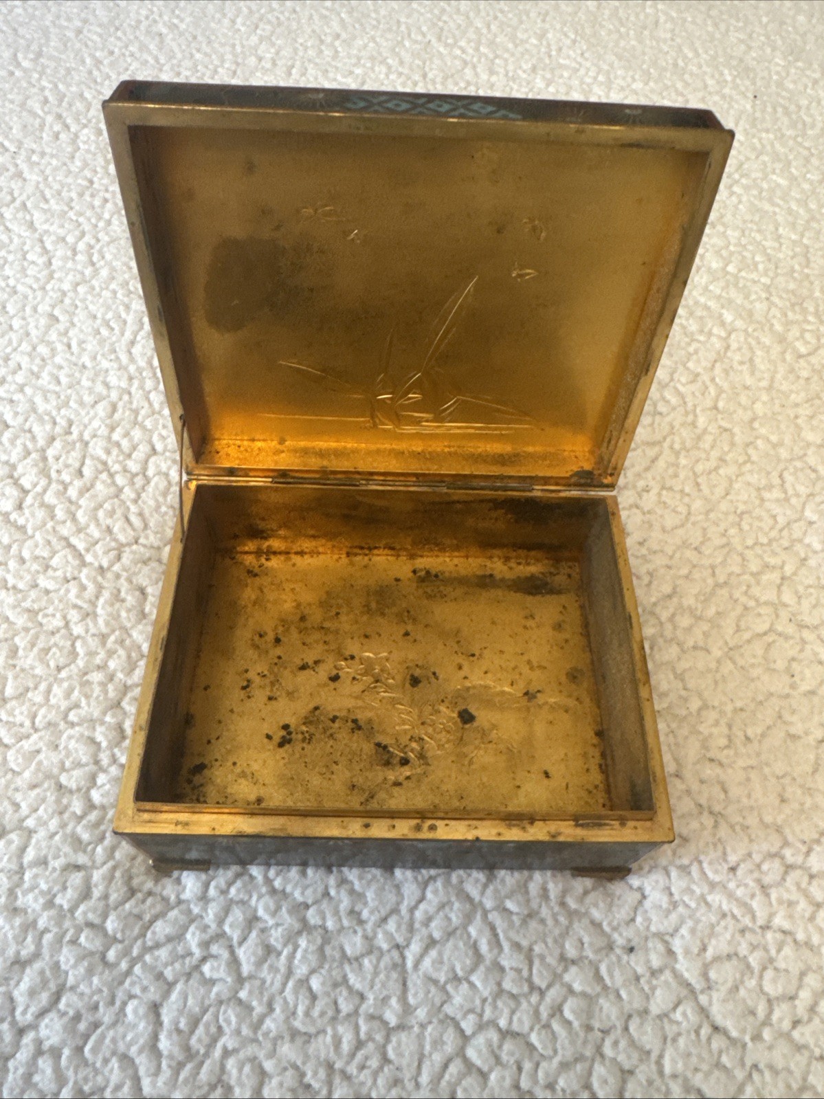 Japanese Inaba Cloisonne Trinket Box Meiji Period Japan