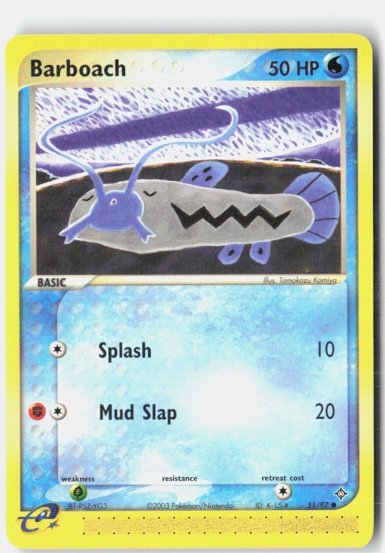 Barboach 51/97 Common Dragon Pokemon Near Mint