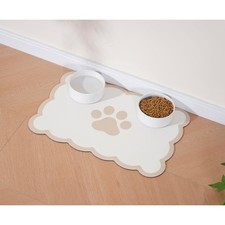Scalloped Dog Feeding Mat, Absorbent Mats for Dog Food and Water Bowl, Dispen...